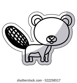 Isolated beaver cartoon design