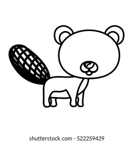 Isolated beaver cartoon design