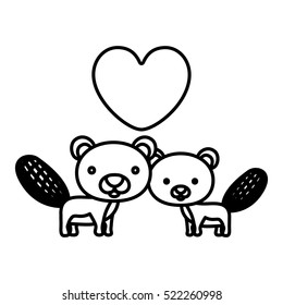 Isolated beaver cartoon design