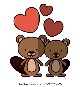 Isolated beaver cartoon design