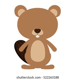 Isolated beaver cartoon design