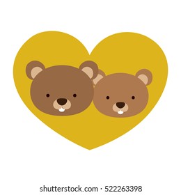 Isolated beaver cartoon design