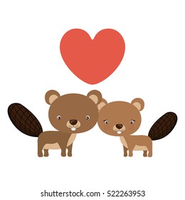 Isolated beaver cartoon design