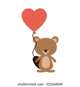 Isolated beaver cartoon design