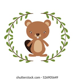 Isolated beaver cartoon design