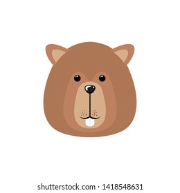 Isolated beaver forest animal design