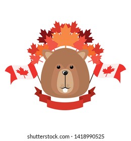 Isolated beaver forest animal design