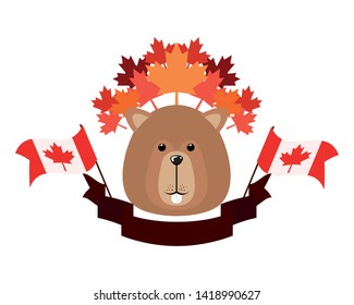 Isolated beaver forest animal design