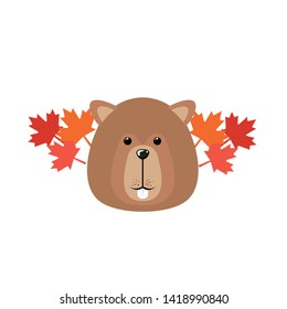 Isolated beaver forest animal design