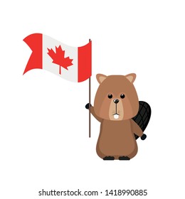 Isolated beaver forest animal design