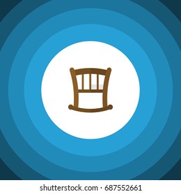 Isolated Bed Flat Icon. Infant Cot Vector Element Can Be Used For Infant, Cot, Bed Design Concept.