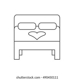 Isolated bed with heart design
