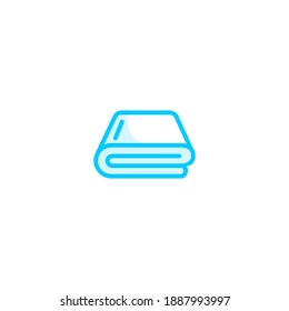 Isolated bed sheet icon vector outline blue color.