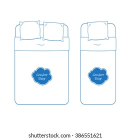 Isolated Bedding Icon Set, Outline Vector 