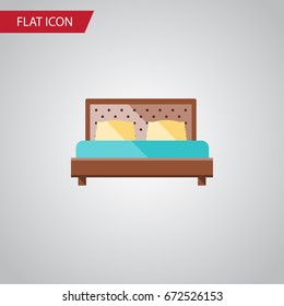 Isolated Bedroom Flat Icon. Hostel Vector Element Can Be Used For Bedroom, Hostel, Bed Design Concept.