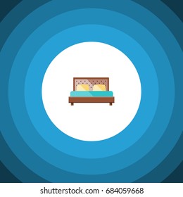 Isolated Bedroom Flat Icon. Hostel Vector Element Can Be Used For Bedroom, Hostel, Bed Design Concept.