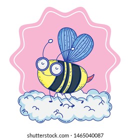 Vektorillustration der einzelnen Bienen mit Cartoon-Design
