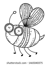 Isolated bee draw cartoon design