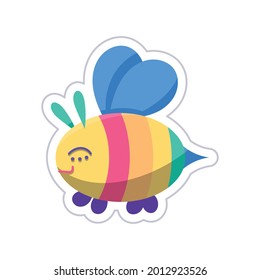 Isolated bee insect with lgbt colors Vector