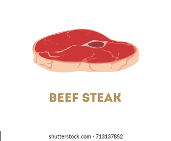 Isolated beef steak on white background. Fresh raw meet.