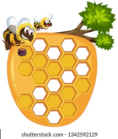 Isolated beehive on white background illustration