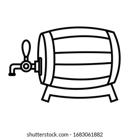 Isolated beer barrel icon. Alcoholic beverage - Vector