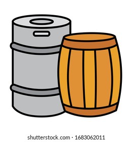 Isolated beer barrel icon. Alcoholic beverage - Vector