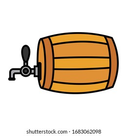 Isolated beer barrel icon. Alcoholic beverage - Vector