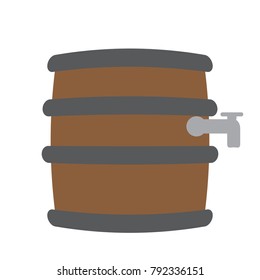 Isolated beer barrel icon on a white background, Vector illustration