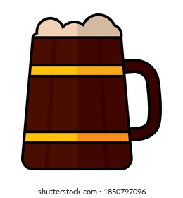 Isolated beer barrel october fest germany icon- Vector
