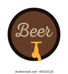 Isolated beer barrel on a white background, Vector illustration