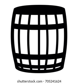 Isolated beer barrel silhouette on a white background, vector illustration