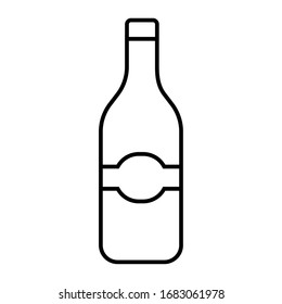 Isolated beer bottle icon. Alcoholic beverage - Vector