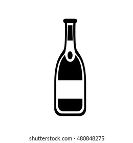 Isolated beer bottle icon on a white background, Vector illustration
