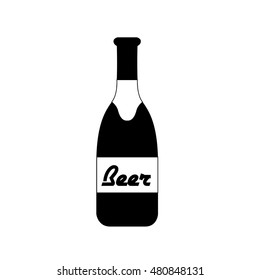 Isolated beer bottle icon with text, Vector illustration