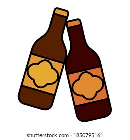 Isolated beer bottle october fest germany icon- Vector
