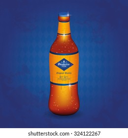 Isolated beer bottle on a textured background for oktoberfest
