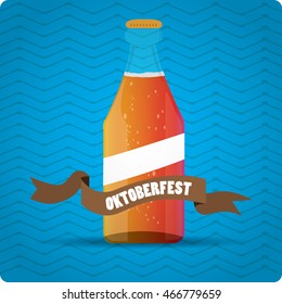 Isolated beer bottle on textured background, Vector illustration