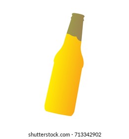 Isolated beer bottle on a white background, Vector illustration