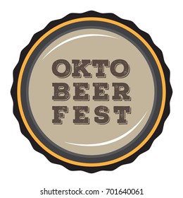 Isolated beer bottle top with text, Oktoberfest Vector illustration