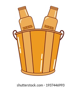 Isolated beer bottles logo gold icon- Vector
