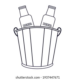 Isolated beer bottles logo white draw icon- Vector
