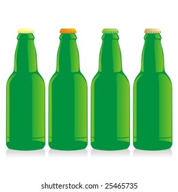 isolated beer bottles set