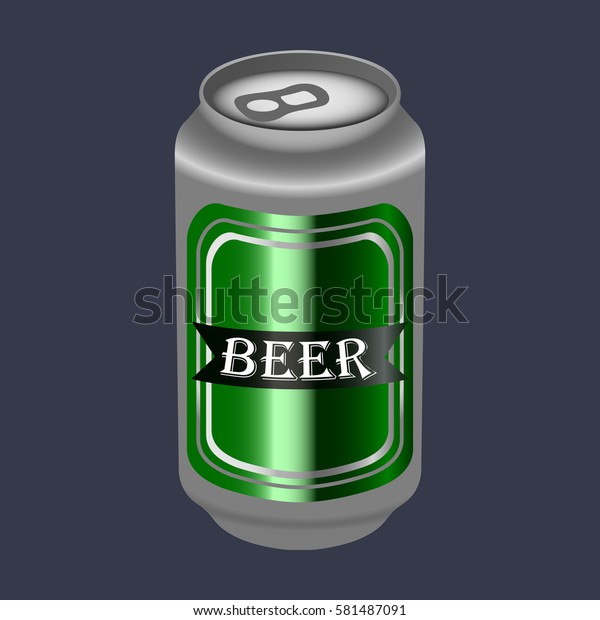Isolated Beer Can On Blue Background Stock Vector (Royalty Free