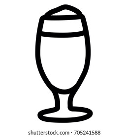 Isolated beer cup silhouette on a white background, vector illustration