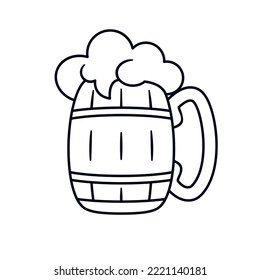 Ilustración vectorial de oktoberfest con dibujo de cerveza aislado