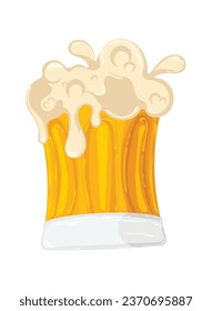 Isolated beer gflass with foam Vector illustration