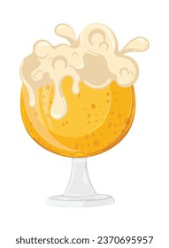 Alleinstehende Bierbläser mit Schaum-Vektorgrafik