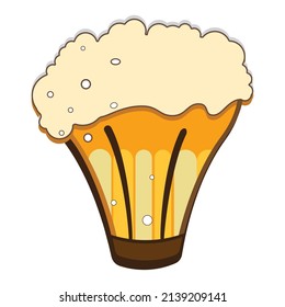Isolated beer glass with foam icon Vector