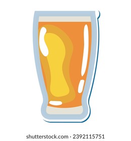 Isolated beer glass with foam icon Vector illustration